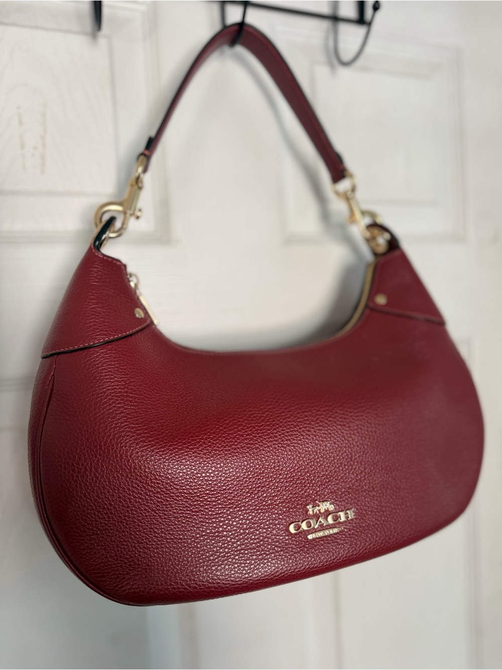 Coach Mara Hobo Shoulder Bag in Wine